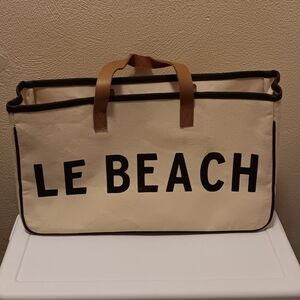 Le Beach Canvas Tote Leather Straps Santa Barbara Design Studio Beach Resort